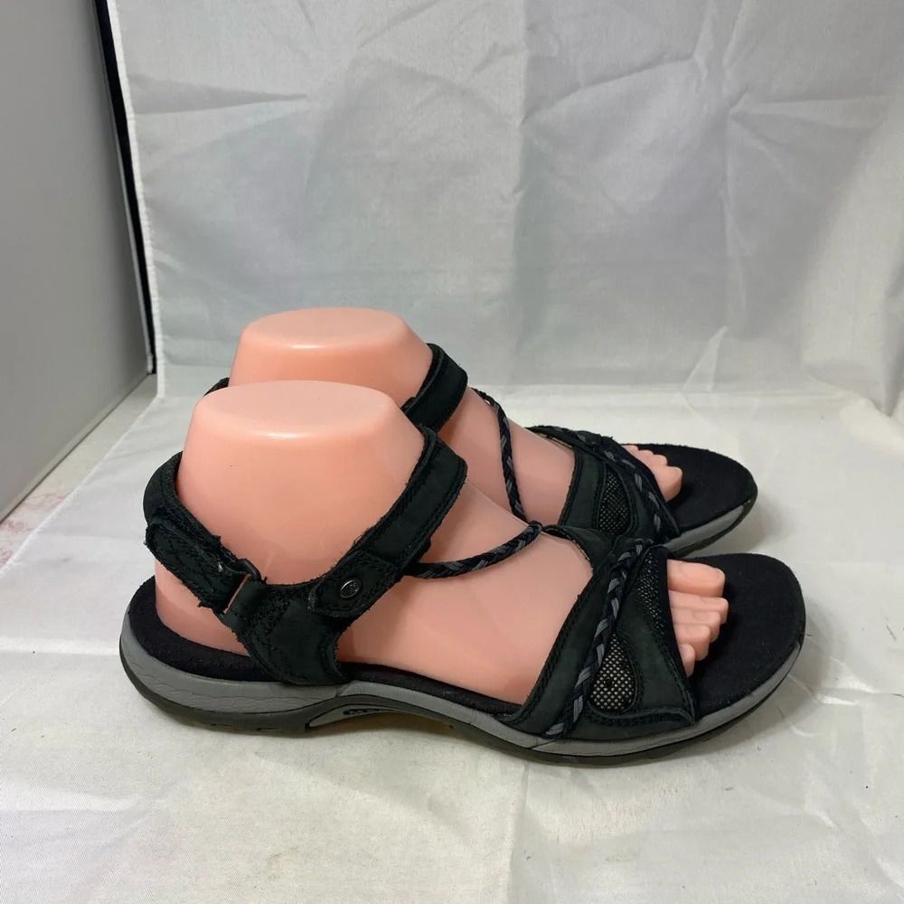 Merrell Black Leather Performance Strappy Sandals 9 - Picture 2 of 8